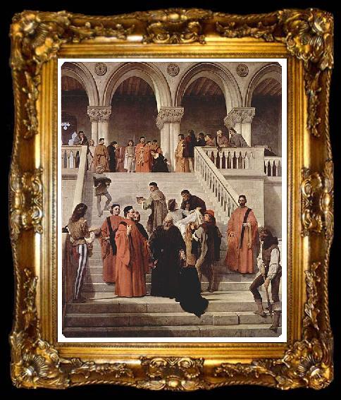 framed  Francesco Hayez Der Tod des Dogen Marin Faliero, ta009-2